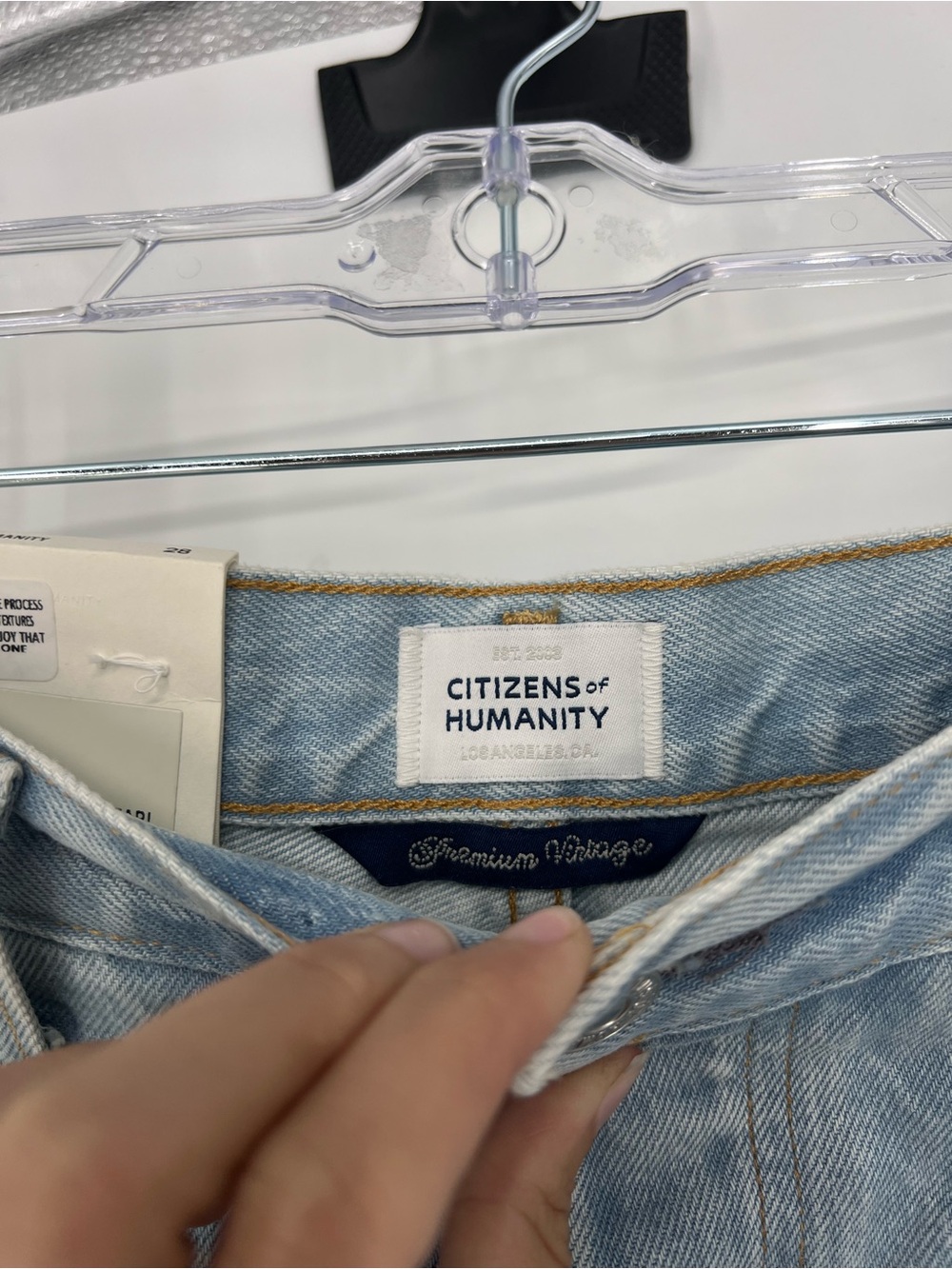 Citizens of Humanity Ayla Long Light Wash Distressed Denim Jean Shorts 28 NWT - Picture 5 of 10